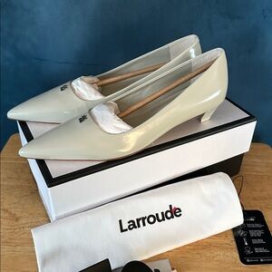 Larroude Ruth Pump in Gray Box Leather